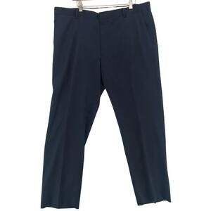 Jos A Bank 1905 Dress Pants Mens 40R Navy Wool Trousers Office Flat Front